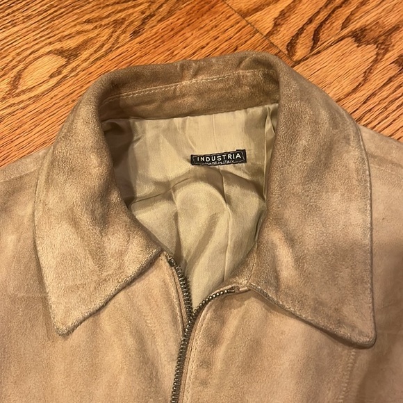 Industria Woman’s Tan Leather Jacket Size EU 42 - Picture 2 of 6